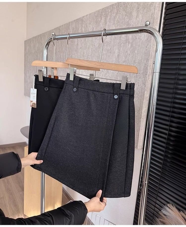 Asymmetric Mini A-Line Skirt High-Rise