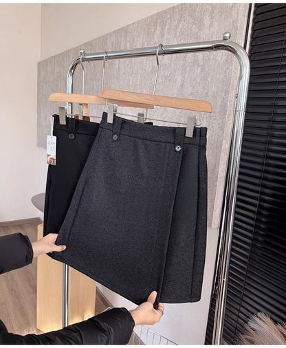Asymmetric Mini A-Line Skirt High-Rise