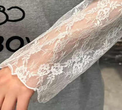 Mock Neck Long-Sleeve Lace Top