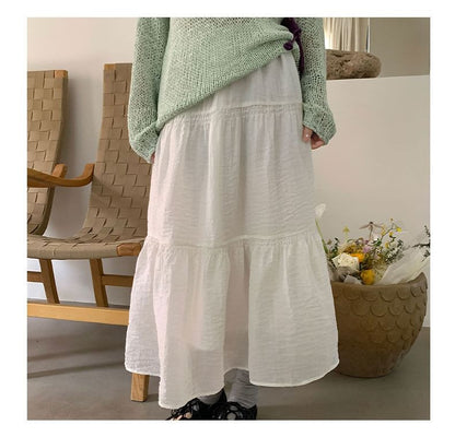 High Waist Maxi A-Line Skirt