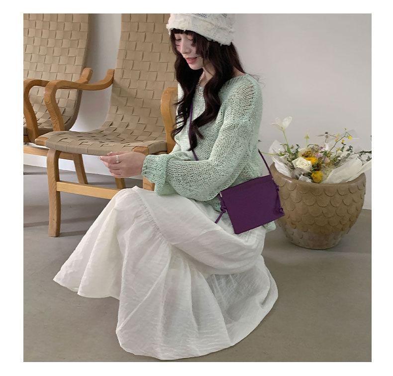 High Waist Maxi A-Line Skirt