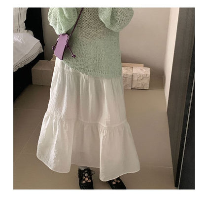 High Waist Maxi A-Line Skirt