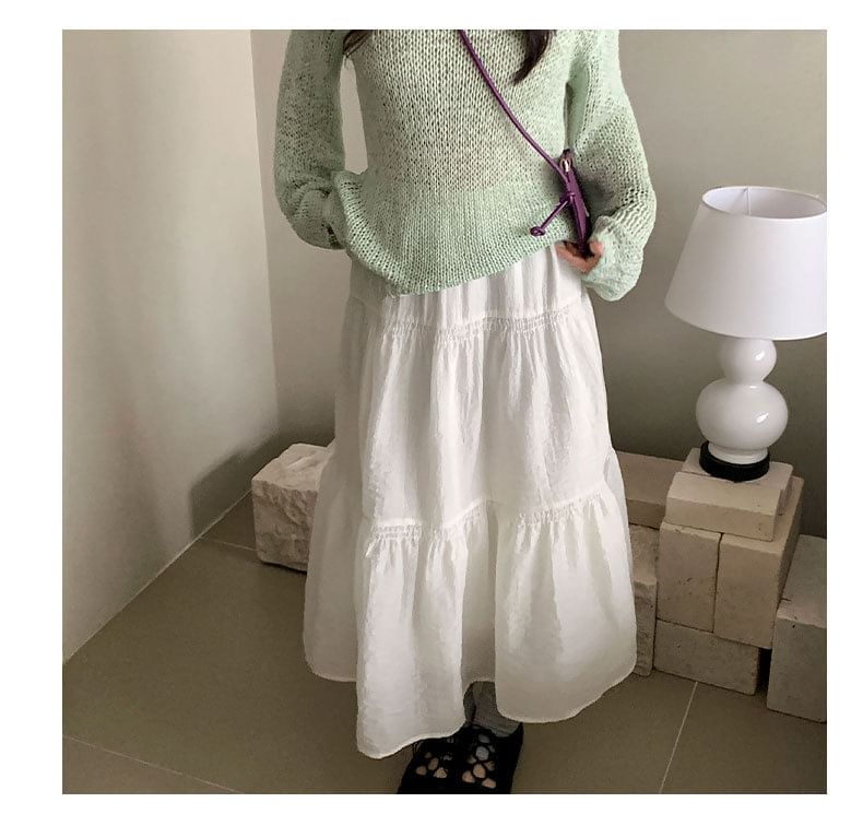 High Waist Maxi A-Line Skirt