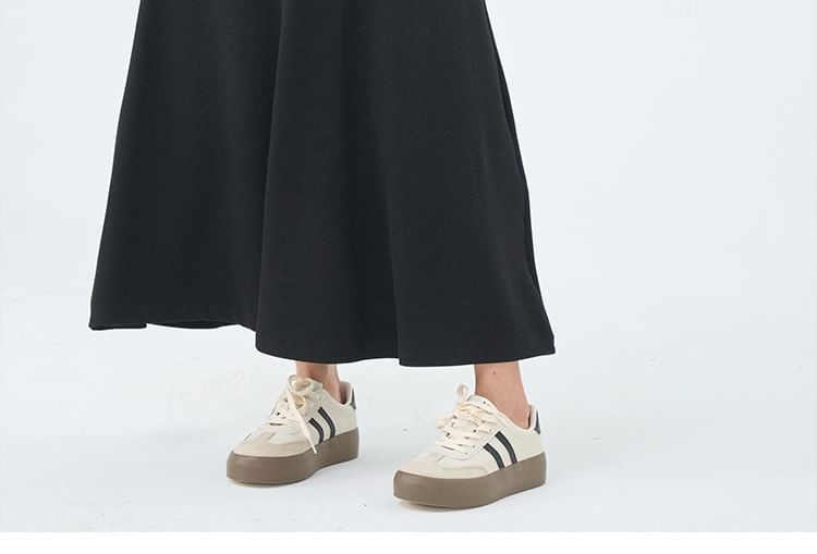 Maternity Drawstring Waist Plain Maxi A-Line Skirt