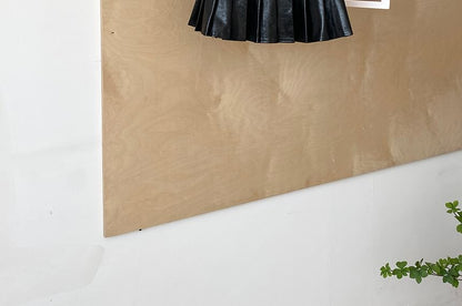 Faux Leather Pleated Mini Skirt Set with Belt