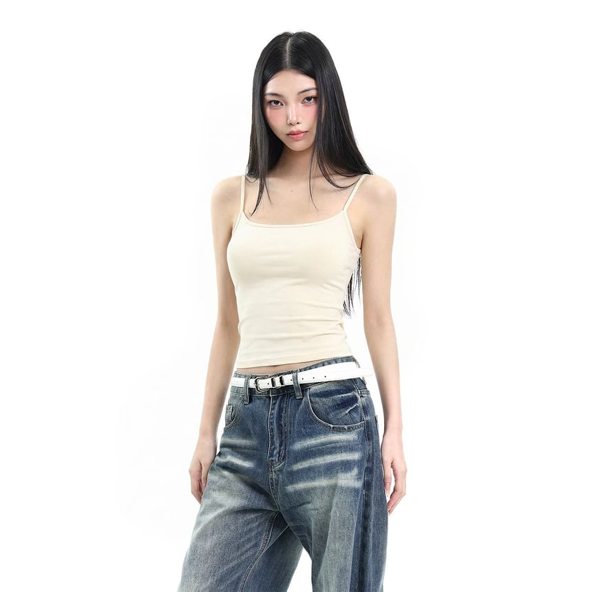 Slim Scoop Neck Crop Camisole