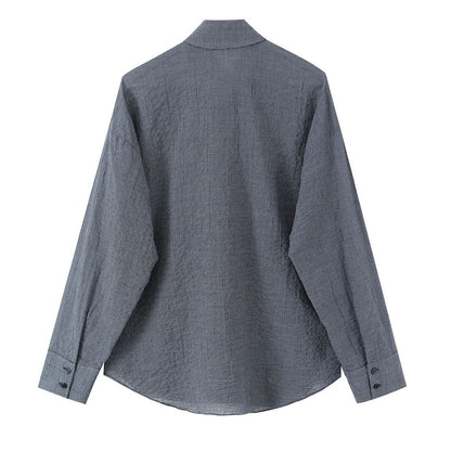 Plaid Button-Down Long-Sleeve Tie Front Shirt