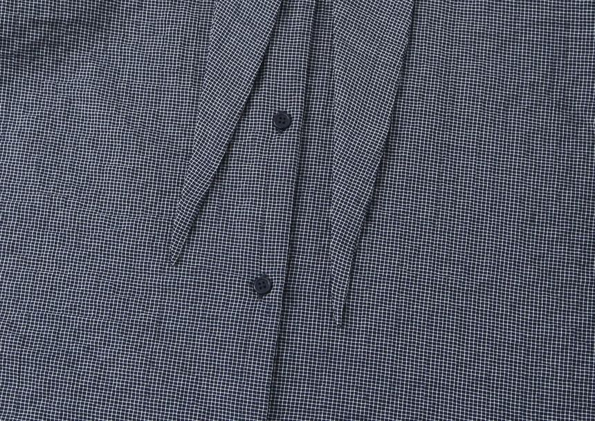 Plaid Button-Down Long-Sleeve Tie Front Shirt