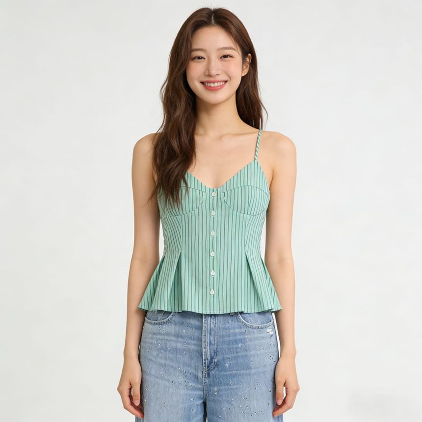 Pinstripe V-Neck Camisole Top