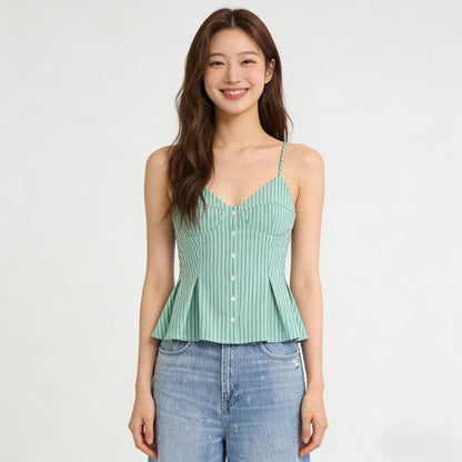 Pinstripe V-Neck Camisole Top
