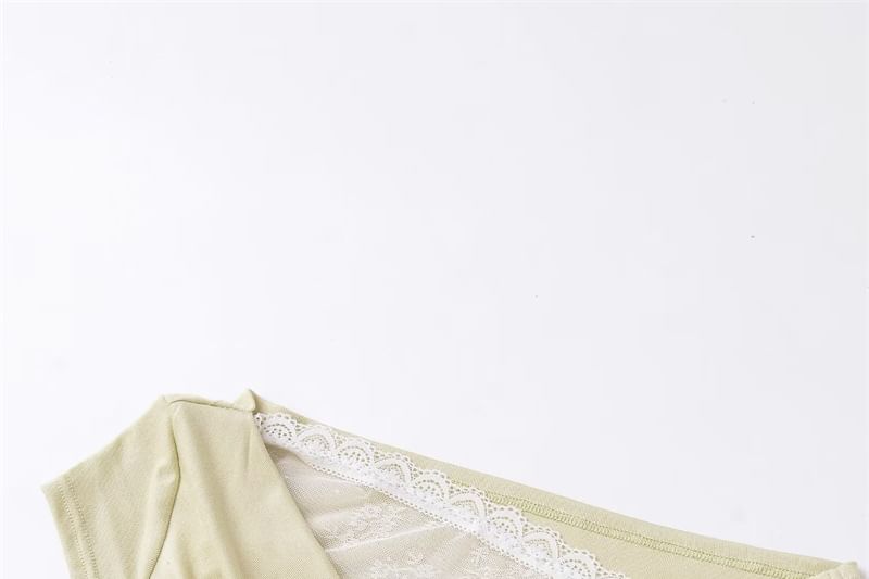 Short-Sleeve Off-Shoulder Asymmetrical Lace Panel Ruched Crop T-Shirt