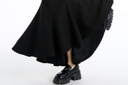 Plain High-Waisted Maxi Mermaid Skirt