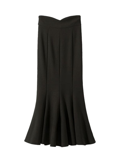 Plain High-Waisted Maxi Mermaid Skirt