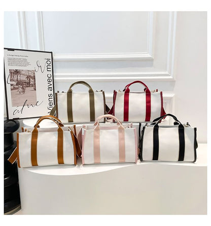 Two Tone Textile Crossbody Bag