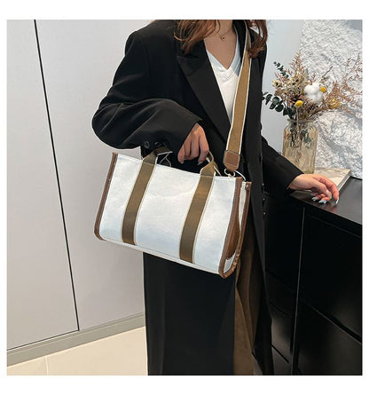 Two Tone Textile Crossbody Bag