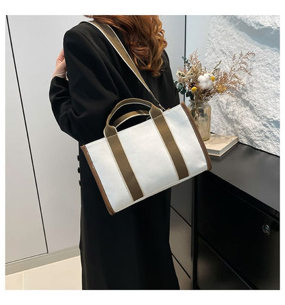 Two Tone Textile Crossbody Bag