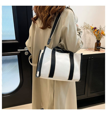 Two Tone Textile Crossbody Bag