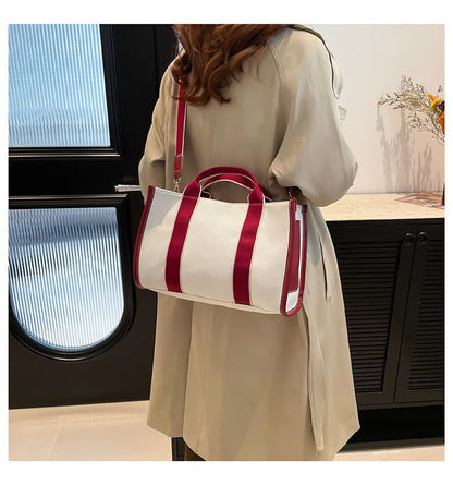 Two Tone Textile Crossbody Bag