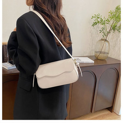 Faux Leather Flap Shoulder Bag