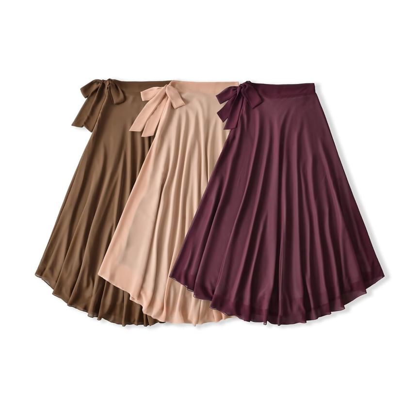 Mock Two Piece Lace Mesh Camisole & High Waist Tie-Up Maxi Skirt
