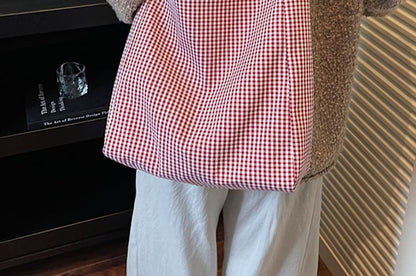 Plaid Fabric Tote Bag