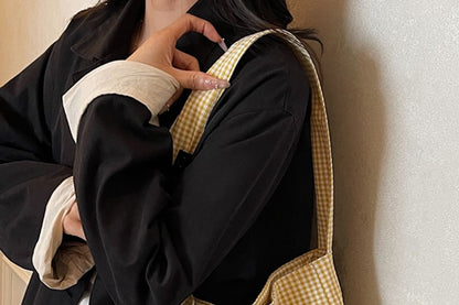Plaid Fabric Tote Bag