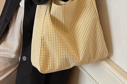 Plaid Fabric Tote Bag