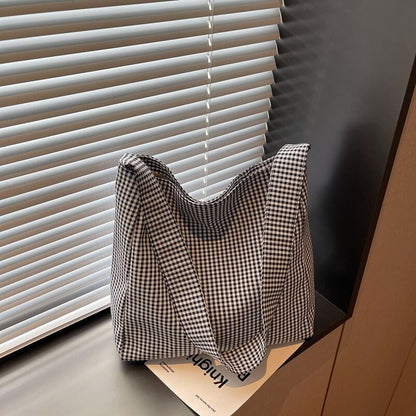 Plaid Fabric Tote Bag