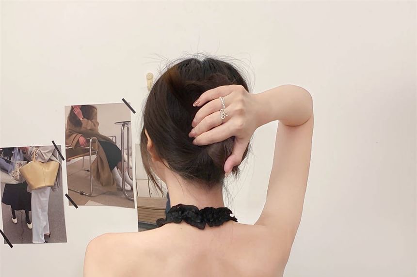 Halter Neck Plain Lace Camisole Top