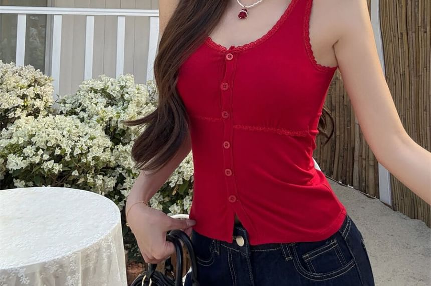 Strapless U-Neck Buttoned Minimalist Crop Shirt