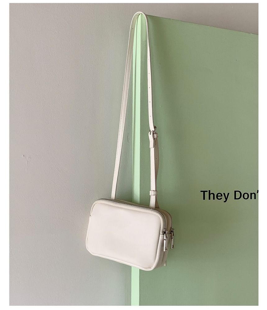 Plain Boxy Faux Leather Shoulder Bag
