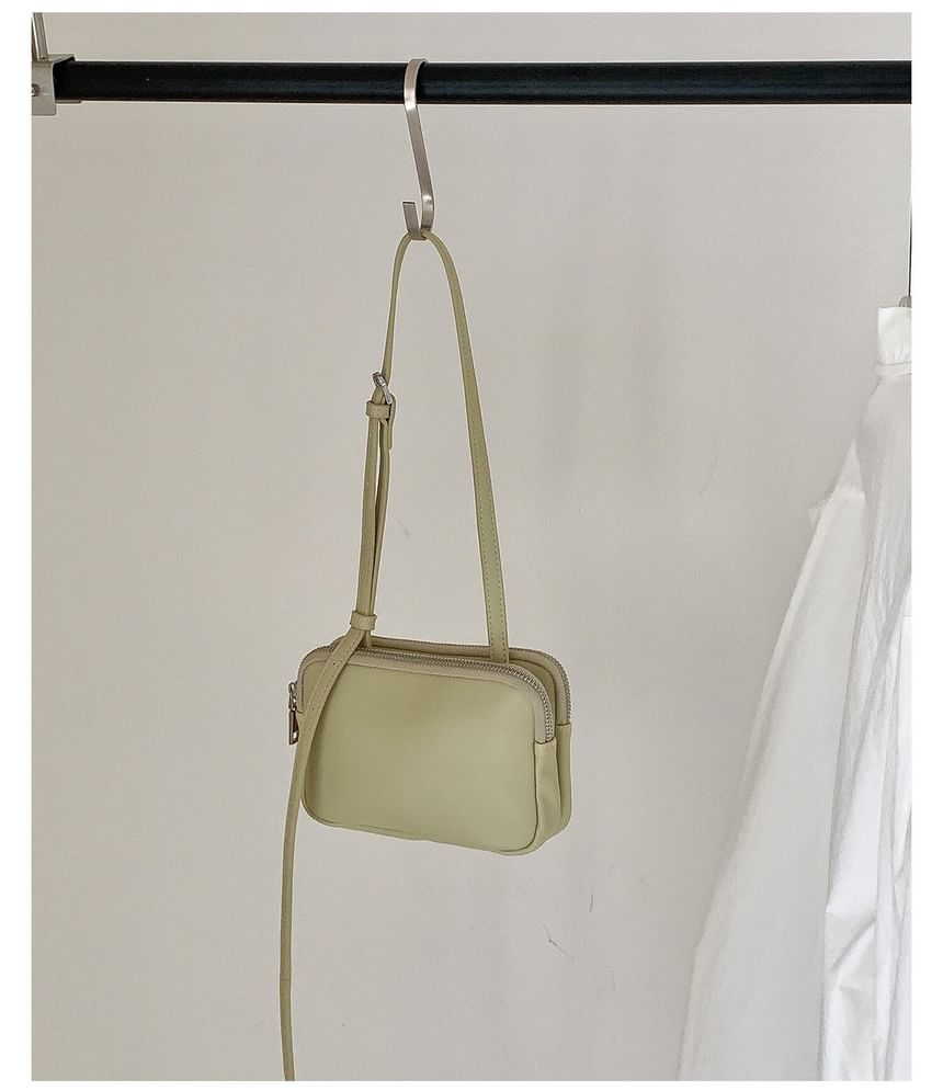 Plain Boxy Faux Leather Shoulder Bag