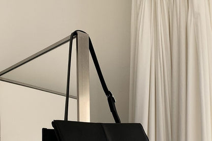 Structured Faux Leather Shoulder Bag