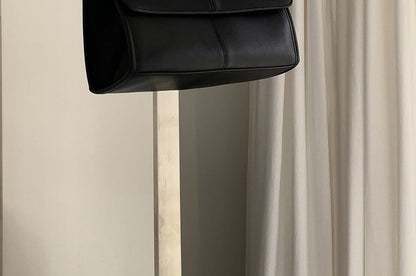 Structured Faux Leather Shoulder Bag