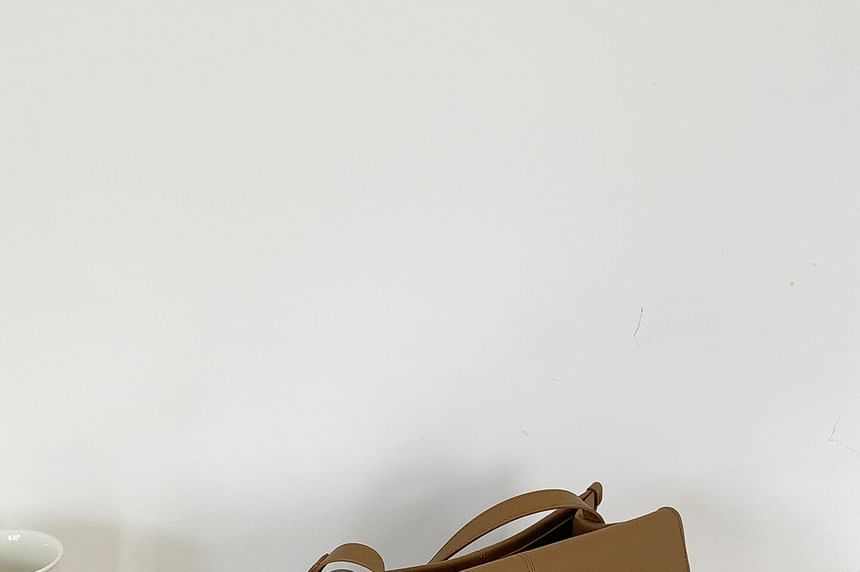 Structured Faux Leather Shoulder Bag