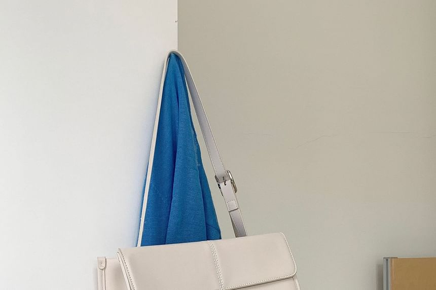 Structured Faux Leather Shoulder Bag