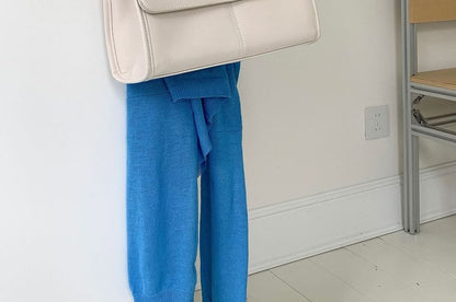 Structured Faux Leather Shoulder Bag