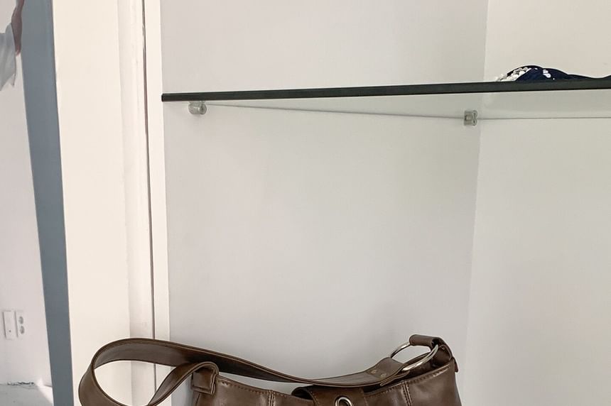 Grommet Faux Leather Shoulder Bag