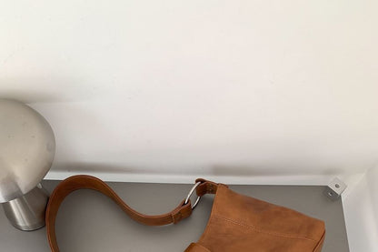 Grommet Faux Leather Shoulder Bag