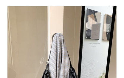 Side Panel Faux Leather Hobo Bag