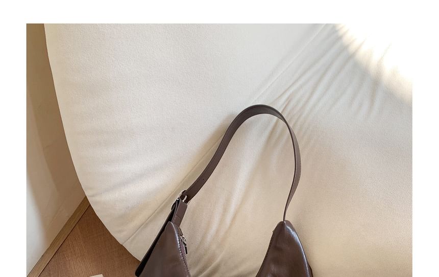 Side Panel Faux Leather Hobo Bag