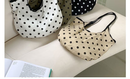 Polka Dot Fabric Tote Shoulder Bag