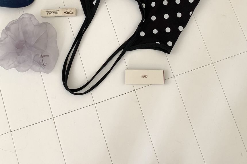 Polka Dot Fabric Tote Shoulder Bag