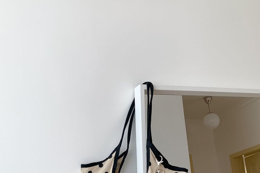 Polka Dot Fabric Tote Shoulder Bag