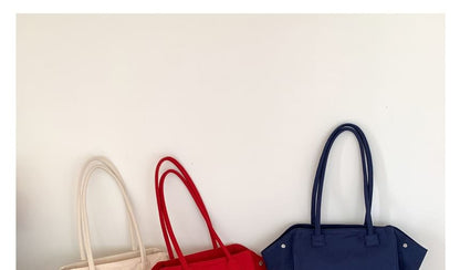 Plain Structured Tote Shoulder Bag