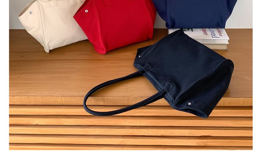 Plain Structured Tote Shoulder Bag