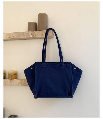 Plain Structured Tote Shoulder Bag
