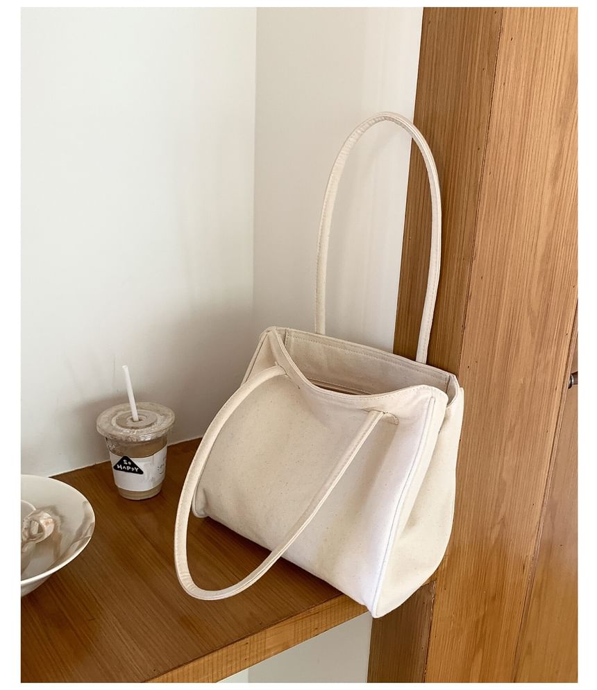 Plain Structured Tote Shoulder Bag