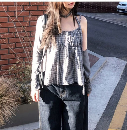 Flowy Checkered Camisole
