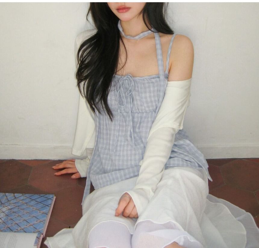 Flowy Checkered Camisole